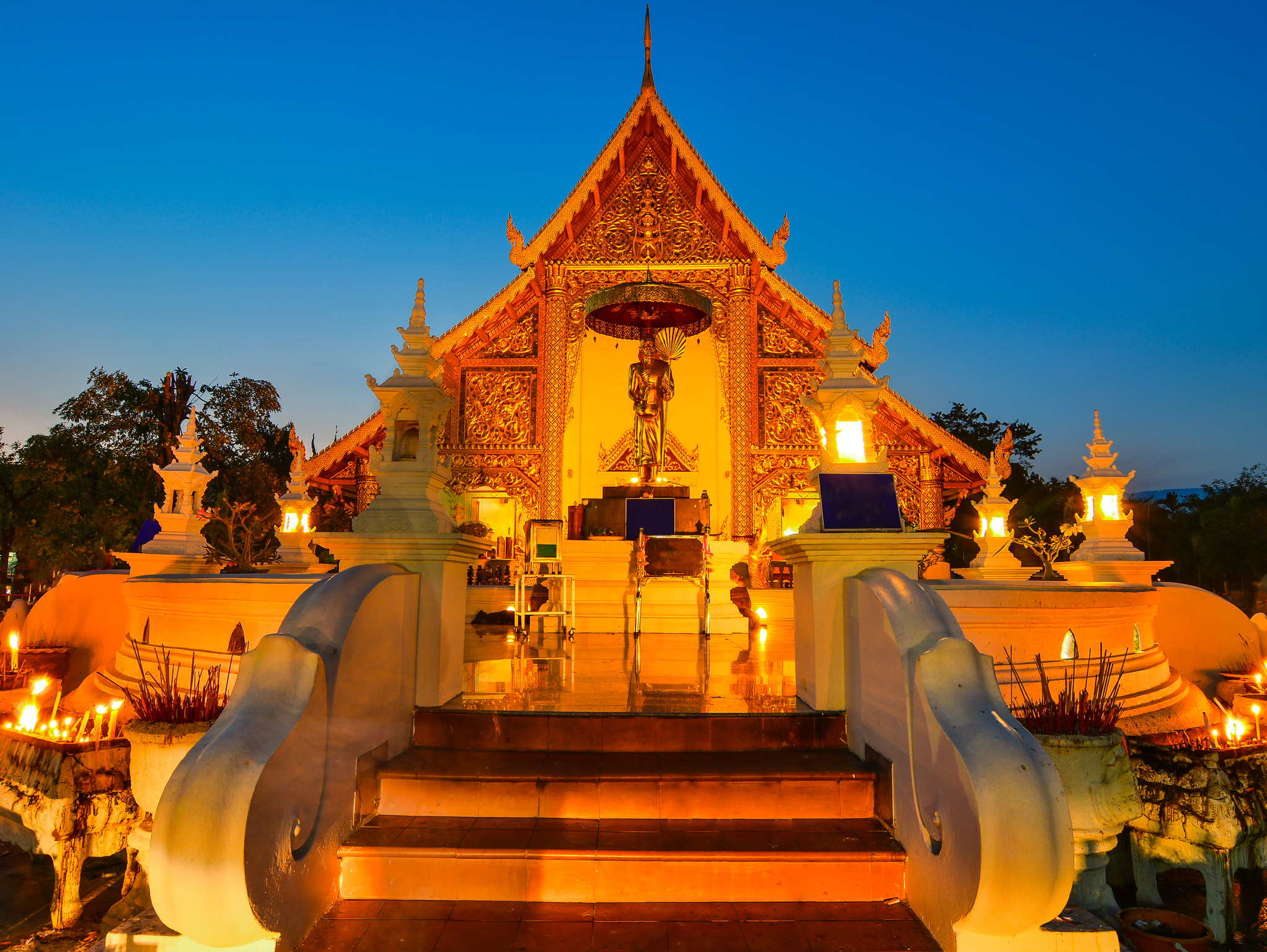 Wat Phra Singh temple in Chiang Mai, Thailand